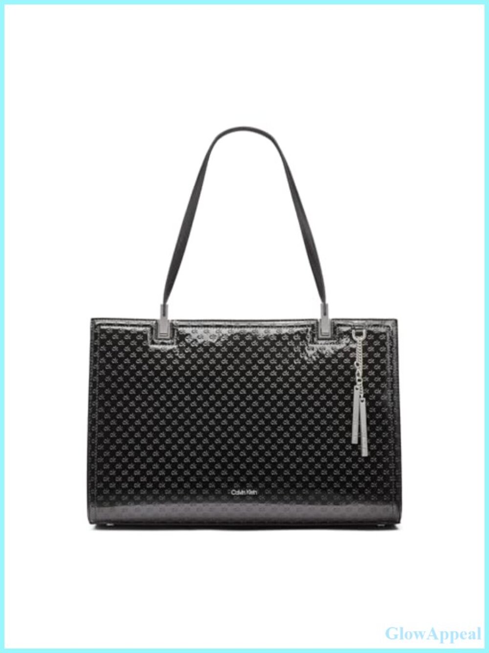 Vegan Leather Triple Compartment Chain Tote Satchel